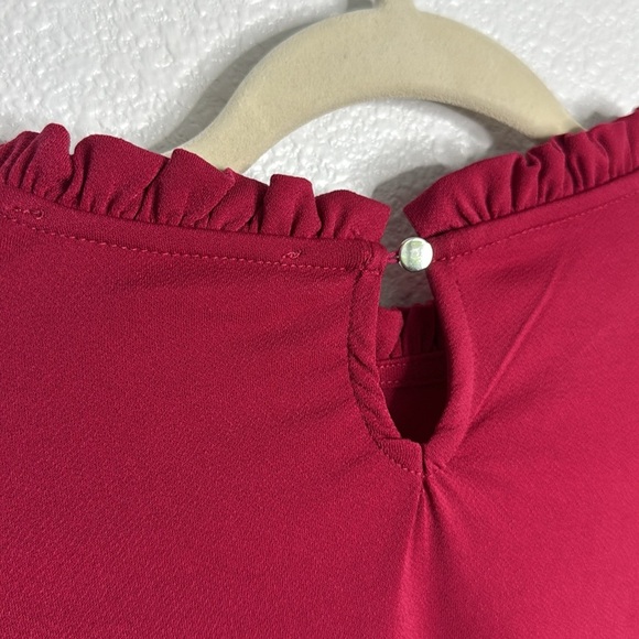 Catherine Malandrino Crimson Ruffle Sleeve Blouse - Picture 5 of 6